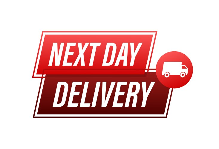 Next day delivery sign label stock vector image