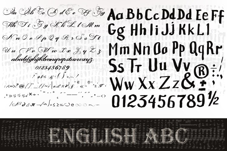 Set from two abc letters for design vector image