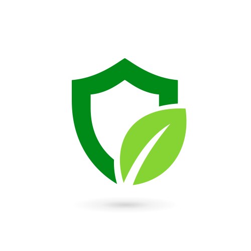 eco leaves shield logo icon design template vector image