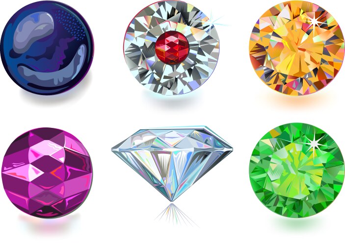 Colored gems vector image