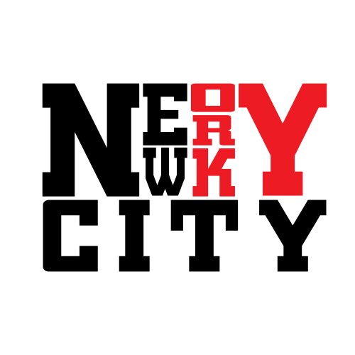 t shirt typography graphic new york city vector image