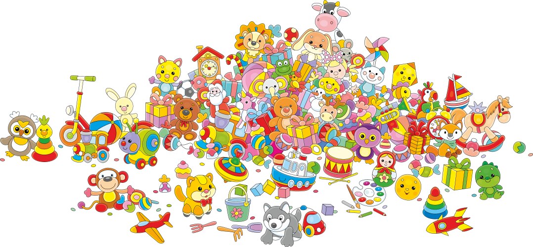 Heap of presents for little kids vector image