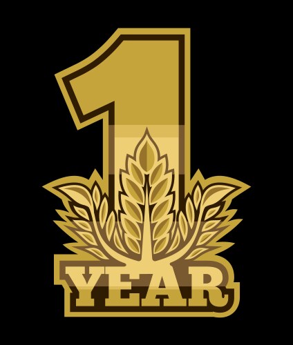 laurel wreath 1 year vector image