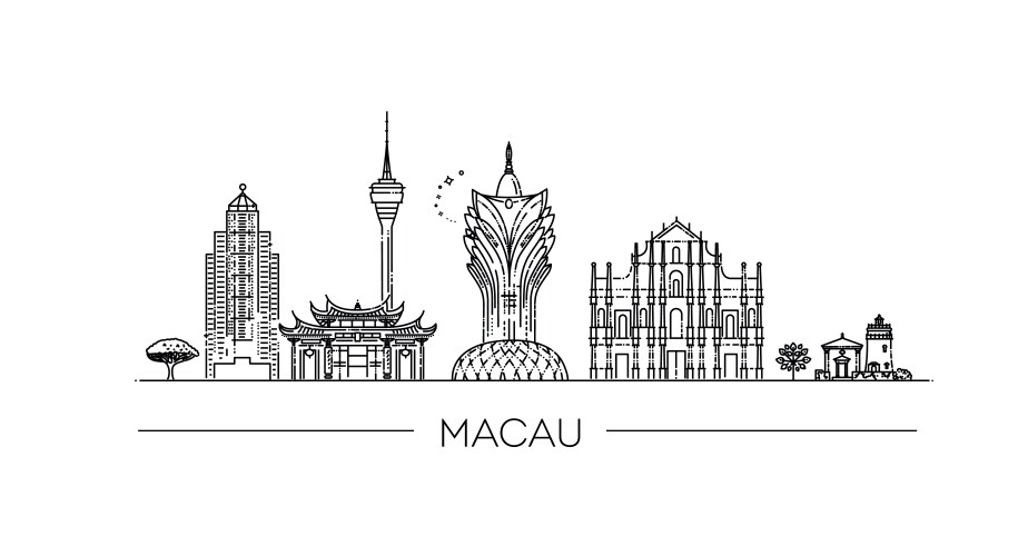 macau architecture line vector image