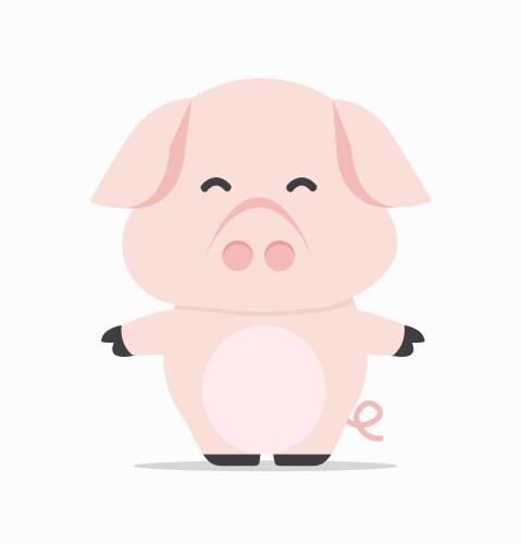 Adorable little sick pig vector image