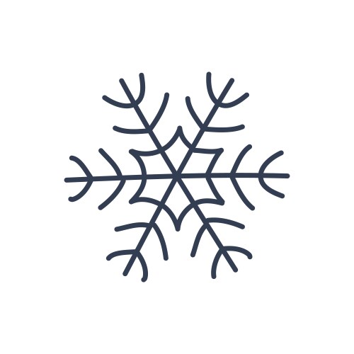 Snowflake icon black silhouette snow flake sign vector image