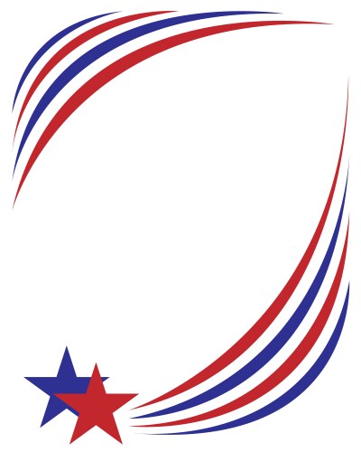 American abstract flag wave corner banner border vector image