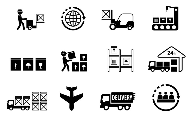 Cargo delivery set vector image