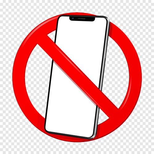 Prohibition sign do not use mobile phone isolated vector image