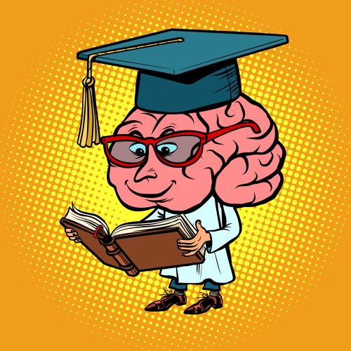 Character brain university professor vector image