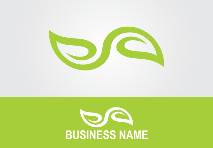 green leaf organic abstract logo vector image