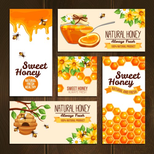 Honey advertising banners vector image