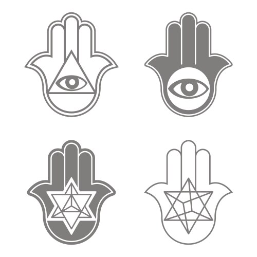 Icon with kabbalah symbol hamsa vector image