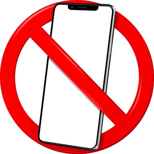 Warning sign no cell phone not allowed calls vector image