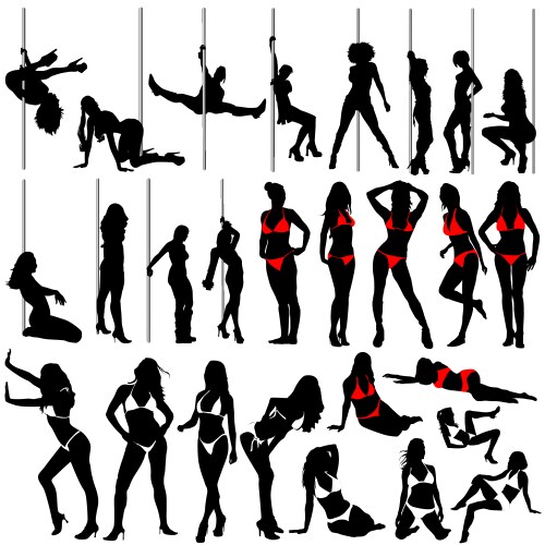 Sexy women and striptease vector image