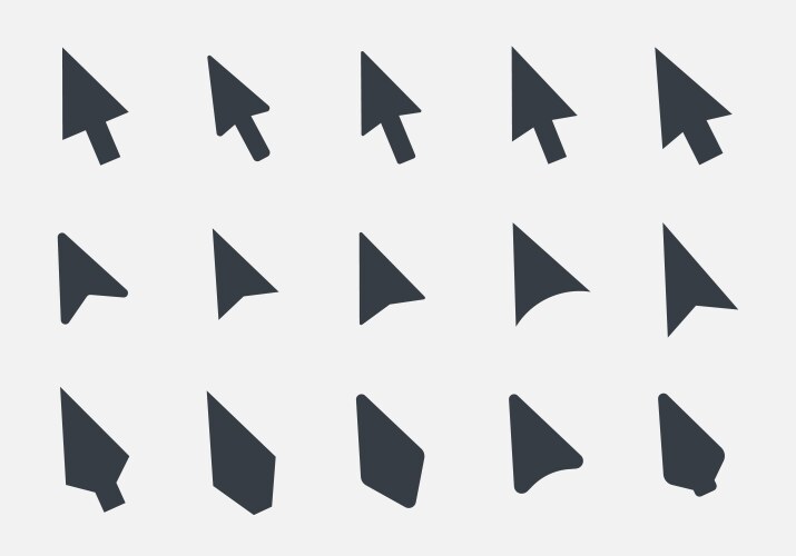 Arrow cursor icon set vector image