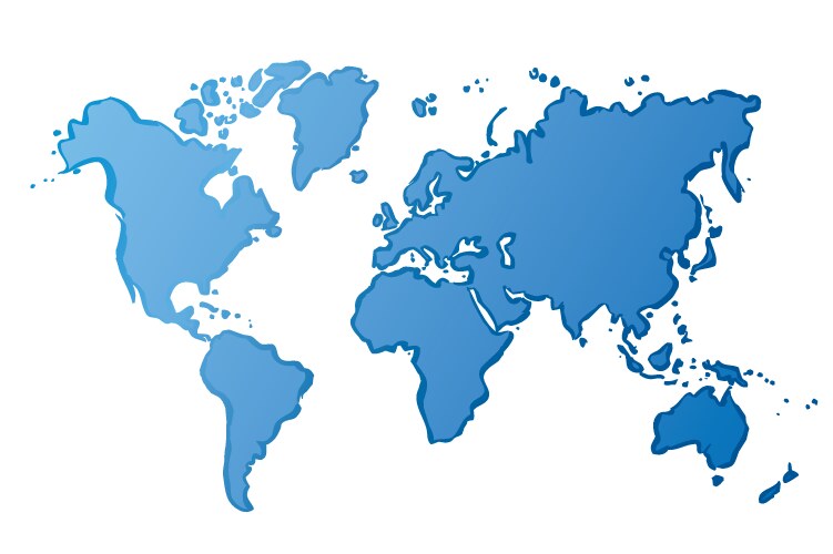 Drawing map of the world outline vector image