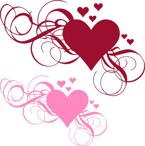 Heart with ornamental swirls vector image