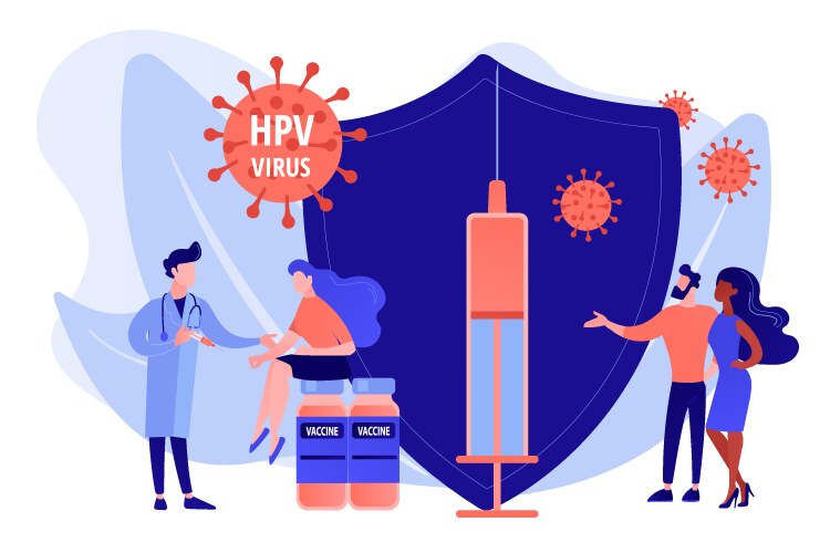 Hpv vaccination concept vector image