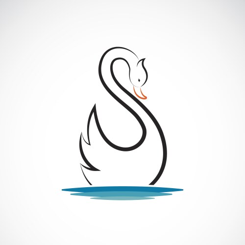 swan design on white background wild animals vector image