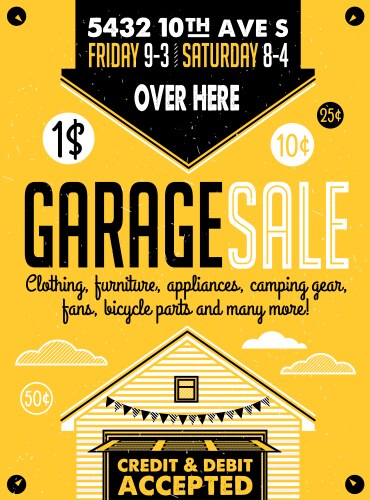 garage sale poster vector image