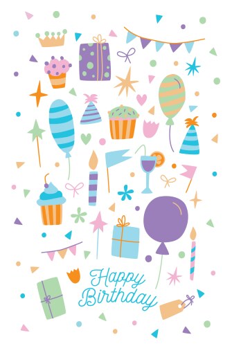 Happy birthday card vector image