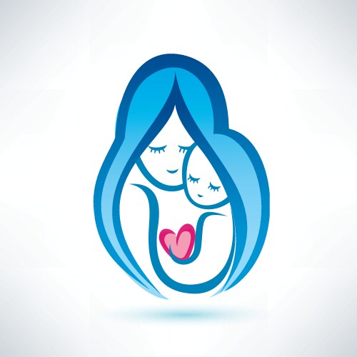 Mother and child symbol love concept vector image