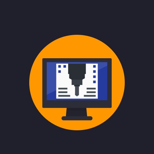 Cnc computer numerical control vector image