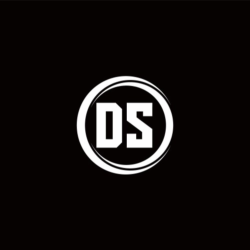 Ds logo initial letter monogram with circle slice vector image