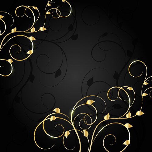 Gold pattern with shadow on dark background vector image