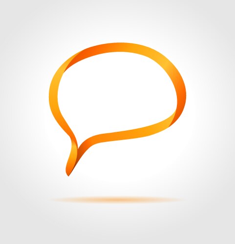 Oval orange speech bubble made from bended lines vector image