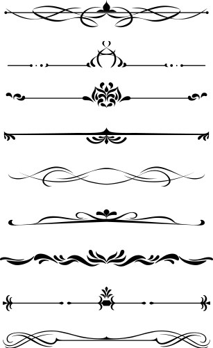 Dividers and borders set vector image