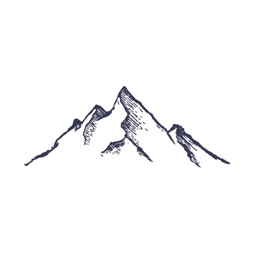 Mountains hand drawn rocky peaks mounstain vector image