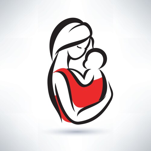 Mom and baby symbol vector image