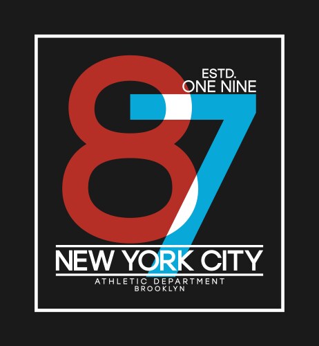 new york t-shirt design with number overlay vector image