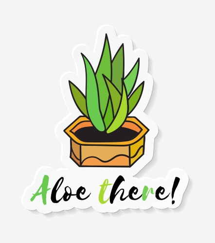 Sticker with colored funny cute cactus vector image