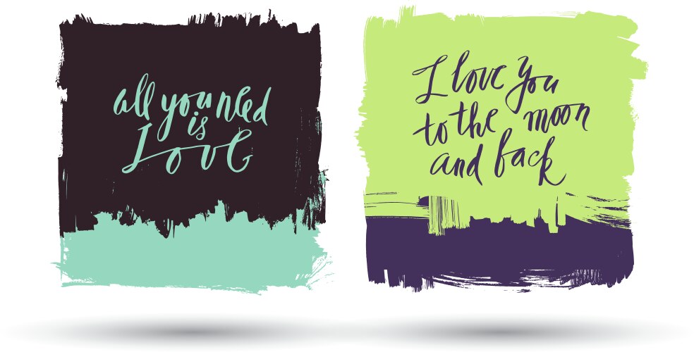 Grunge brush banners with lettering vector image