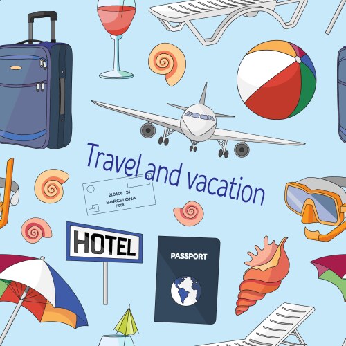 Travel and vacation pattern vector image