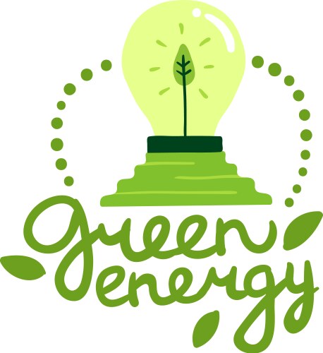 Green energy emblem vector image