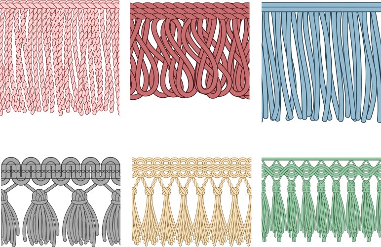 Garment fringe ruffle seam trim raw textile edge vector image