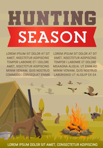 hunter gun dog and animals hunting season vector image