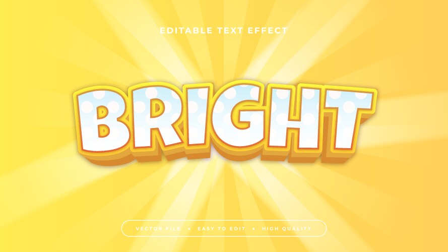 Yellow white and orange bright 3d editable text vector image