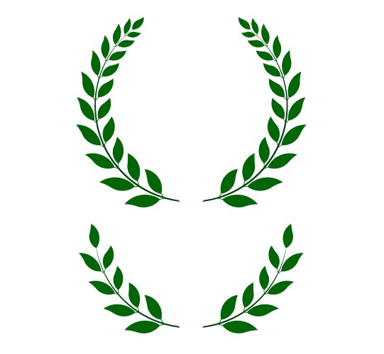 Green laurel wreaths vector image