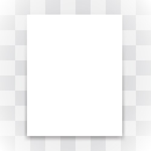 Blank white paper on transparent background vector image