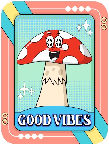 Funny mushroom cartoon character vector image