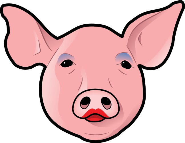 Pig with lipstick vector image