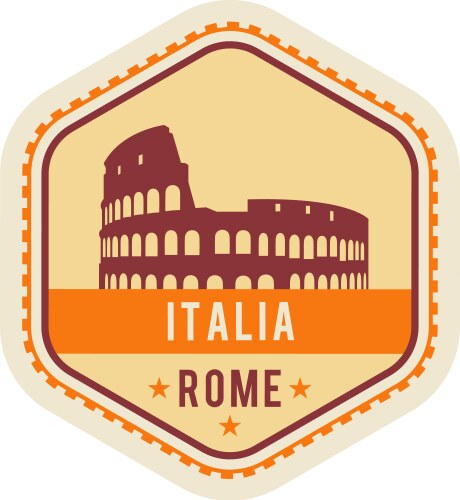 Italia postmark international travel label vector image