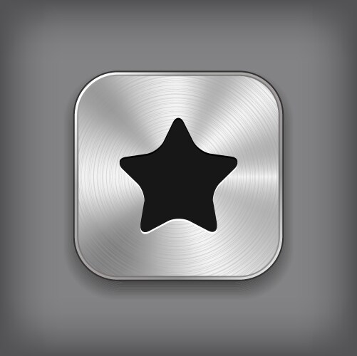 Star icon - metal app button vector image