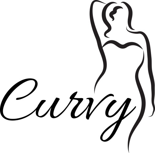 Logo plus size woman curvy symbol vector image