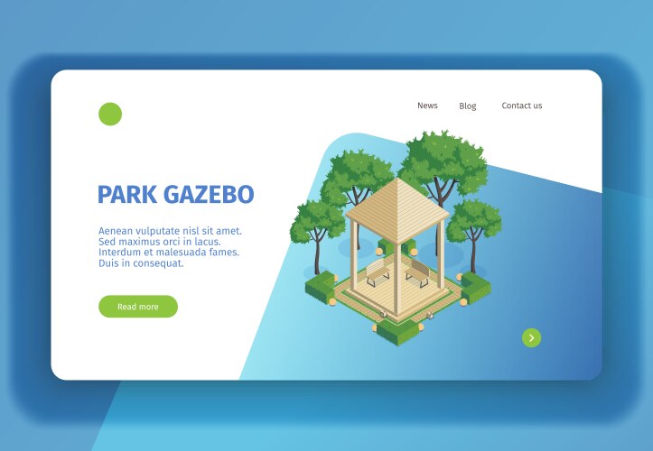 park gazebo landing page vector image